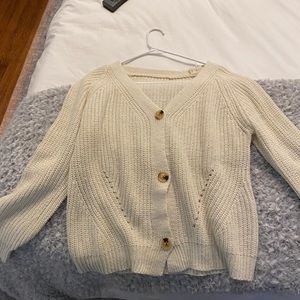 Boutique crop button down sweater